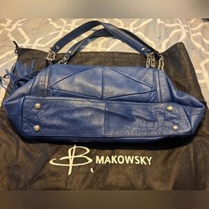 B. Makowsky Blue Leather Hobo Bag